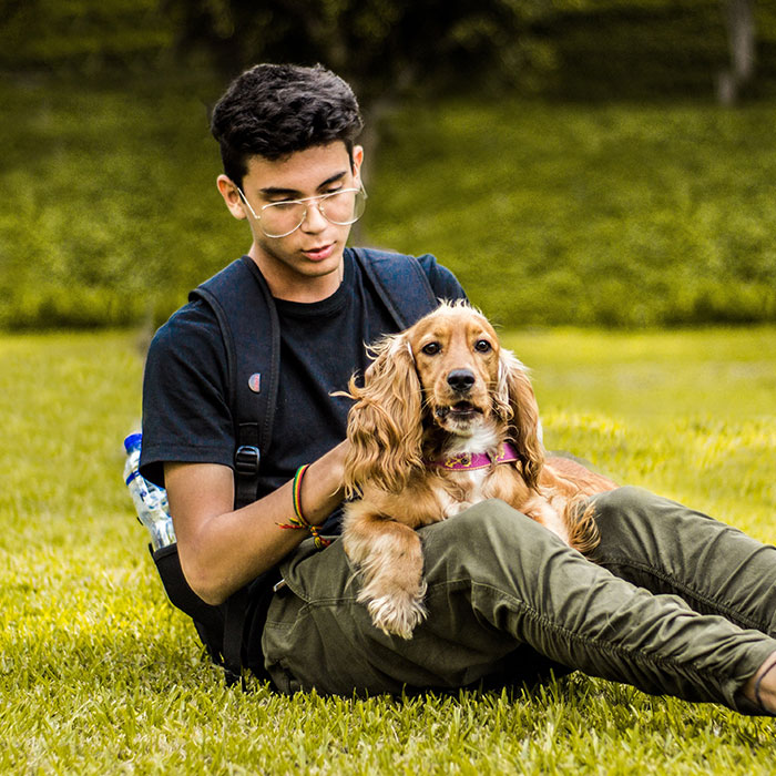Man with dog